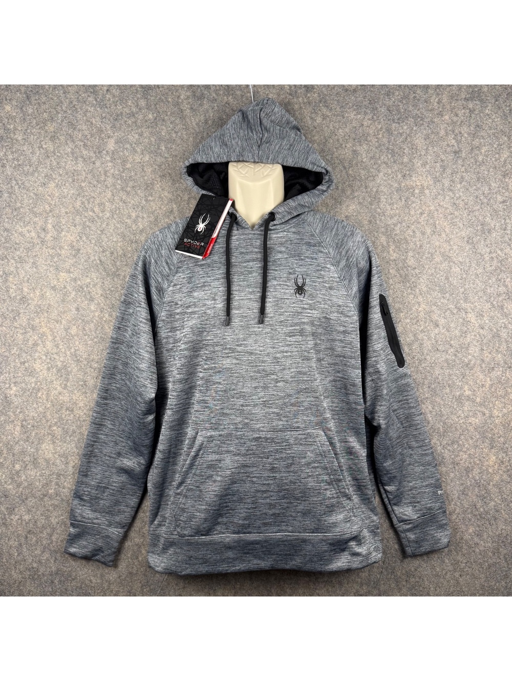 Spyder Active ProWeb Hoodie SPM803RA Heather Gray Men Size Medium NWT 928